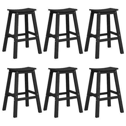 Trädgårds Bar Set 6 pcs Svart HDPE