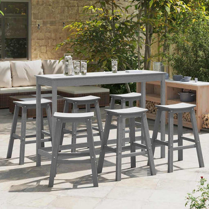 Trädgårds Bar Set 6 st Ljusgrå HDPE