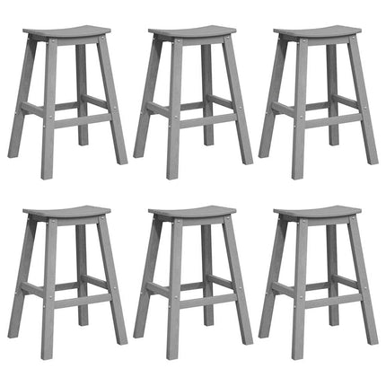 Trädgårds Bar Set 6 pcs Ljusgrå HDPE