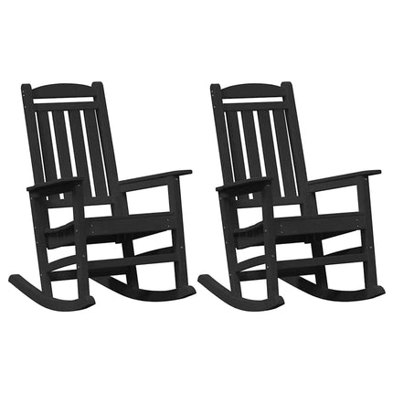 Gungstol 2 pcs Svart 92 x 70 x 108 cm polyeten