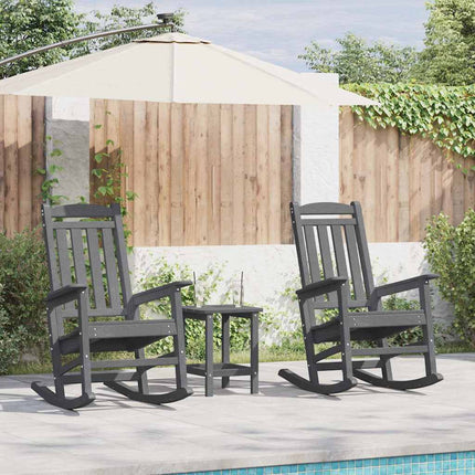 Gungstol 2 pcs Ljusgrå 92 x 70 x 108 cm polyeten
