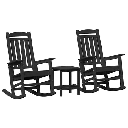 Gungstol 3 pcs Svart polyeten