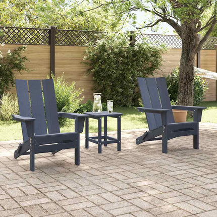 Trädgård Stol 2 pcs Marinblå 80,5 x 74,5 x 92 cm polyeten