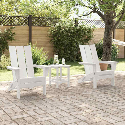 Trädgård Stol 3 pcs Vit 80,5 x 74,5 x 92 cm polyeten