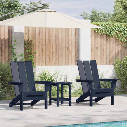 Trädgård Stol 3 pcs Marinblå 80,5 x 74,5 x 92 cm polyeten