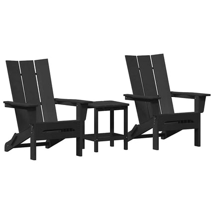 Trädgård Stol 3 pcs Svart 80,5 x 74,5 x 92 cm polyeten