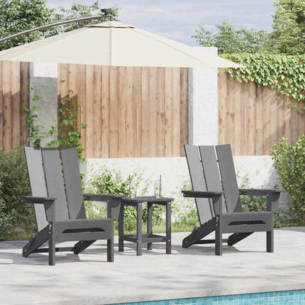 Trädgård Stol 3 pcs Ljusgrå 80,5 x 74,5 x 92 cm polyeten