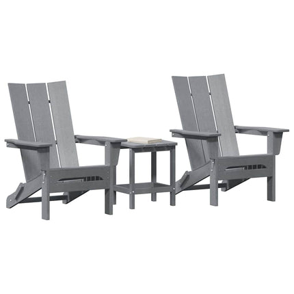Trädgård Stol 3 pcs Ljusgrå 80,5 x 74,5 x 92 cm polyeten