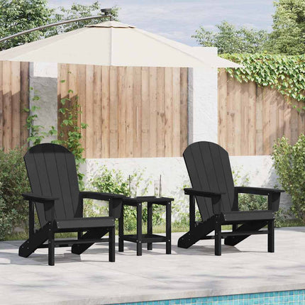 Trädgård Stol 2 pcs Svart 82 x 74 x 92 cm polyeten