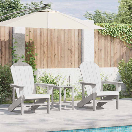 Trädgård Stol 3 pcs Vit polyeten