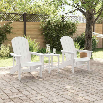 Trädgård Stol 3 pcs Vit polyeten