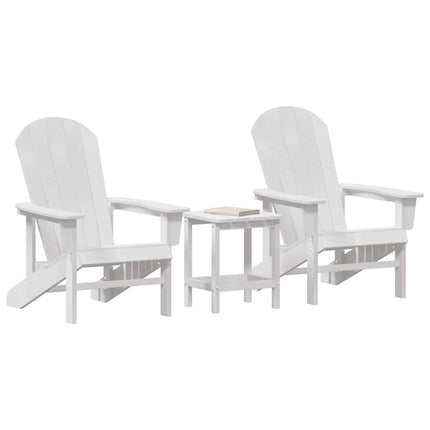 Trädgård Stol 3 pcs Vit polyeten