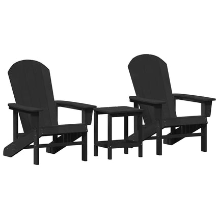 Trädgård Stol 3 pcs Svart polyeten