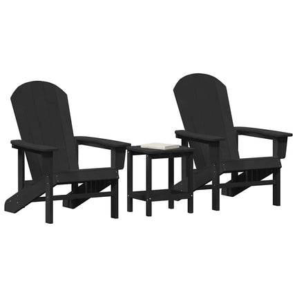 Trädgård Stol 3 pcs Svart polyeten