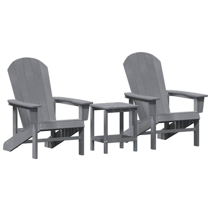 Trädgård Stol 3 pcs Ljusgrå polyeten