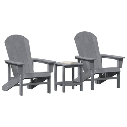 Trädgård Stol 3 pcs Ljusgrå polyeten