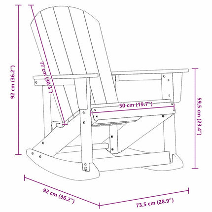 Adirondack Gungstolar 2 pcs Svart HDPE