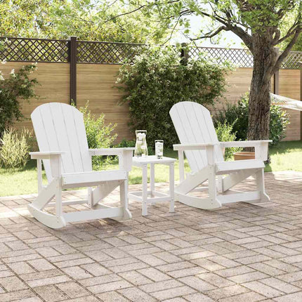 Trädgård loungemöbler 3 pcs Vit HDPE