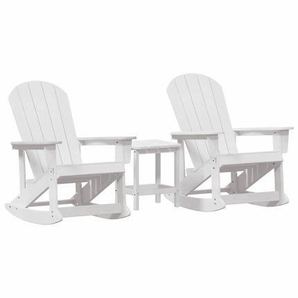 Trädgård loungemöbler 3 st Vit HDPE