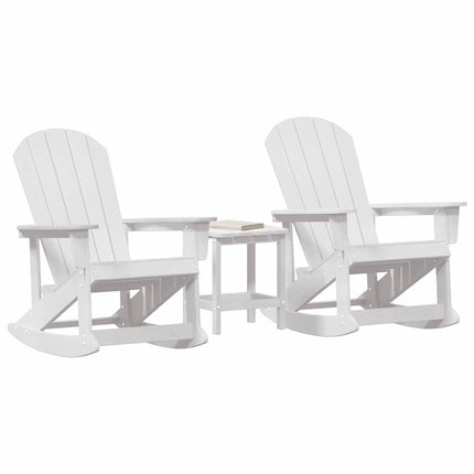 Trädgård loungemöbler 3 pcs Vit HDPE