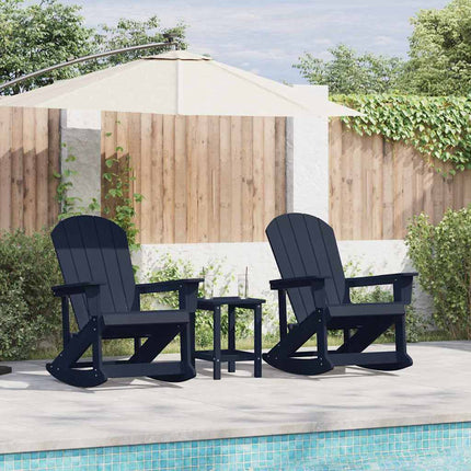 Trädgård loungemöbler 3 pcs Mörkblå HDPE