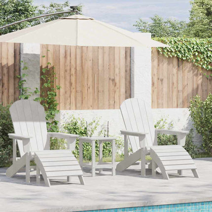 Trädgård Stol 3 pcs Vit polyeten