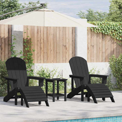 Trädgård Stol 3 pcs Svart polyeten