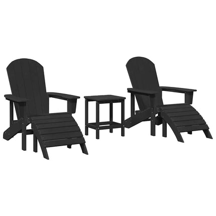 Trädgård Stol 3 pcs Svart polyeten