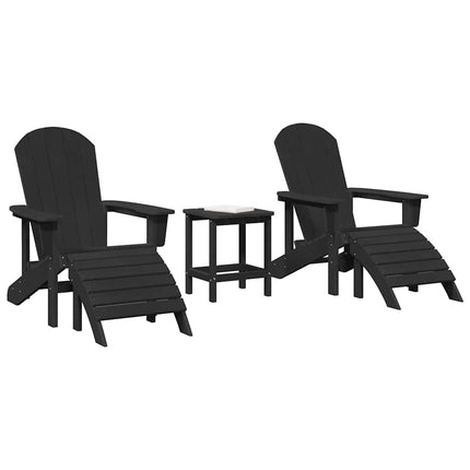 Trädgård Stol 3 pcs Svart polyeten