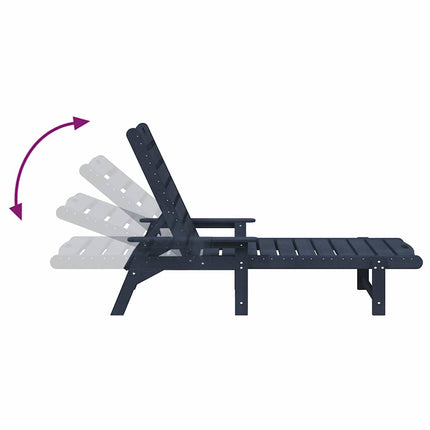 Solstol Reclining 2 pcs Marinblå 195,5 x 53 x 98,5 cm polyeten