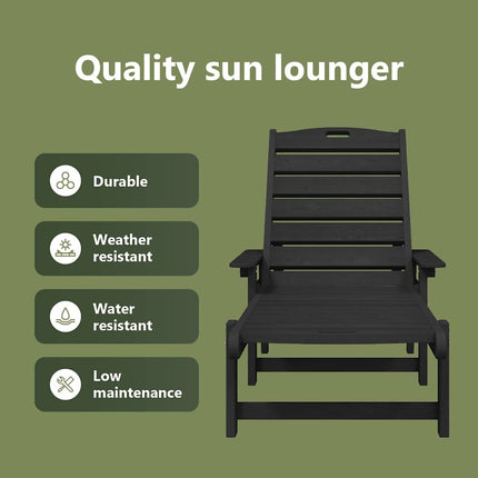Solstol 2 st polyeten Svart