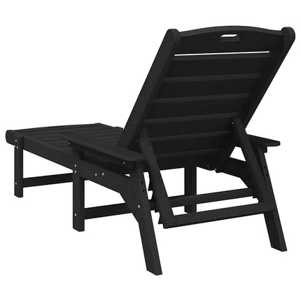Solstol Reclining 2 pcs Svart 195,5 x 53 x 98,5 cm polyeten