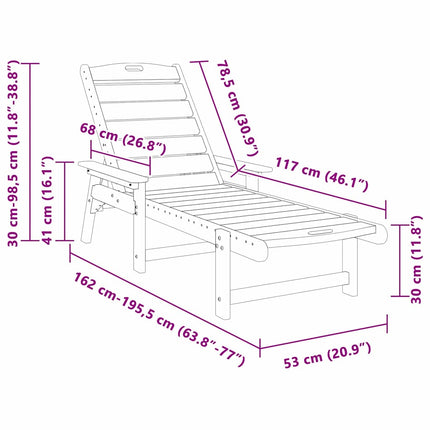Solstol Reclining 2 pcs Svart 195,5 x 53 x 98,5 cm polyeten