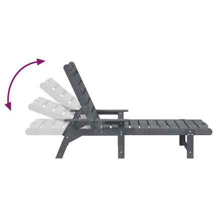 Solstol Reclining 2 pcs Ljusgrå 195,5 x 53 x 98,5 cm polyeten