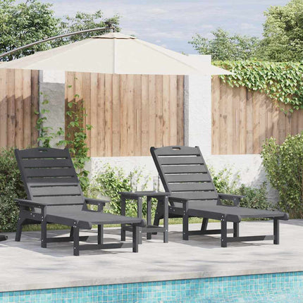 Solstol Reclining 3 pcs Ljusgrå polyeten