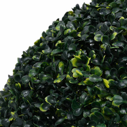 Plastkulor av buxbom med LED-lampor 2 st gröna 52 cm
