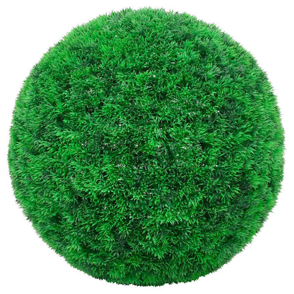 Plastkulor av buxbom med LED-lampor 2 st gröna 52 cm
