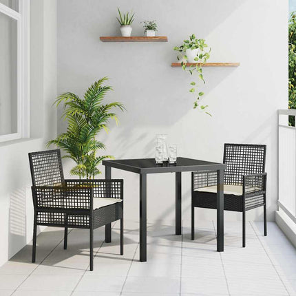 Trädgård Stol 2 pcs Svart 55 x 53 x 85 cm konstrotting