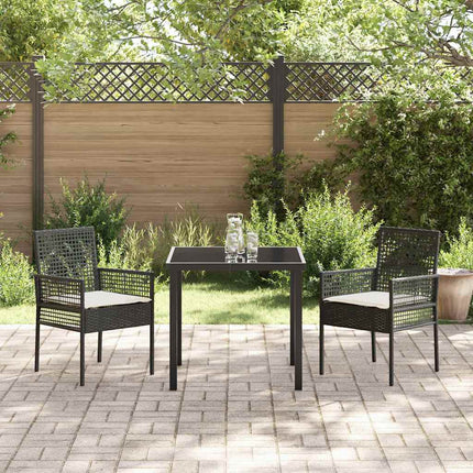 Trädgård Stol 2 pcs Svart 55 x 53 x 85 cm konstrotting