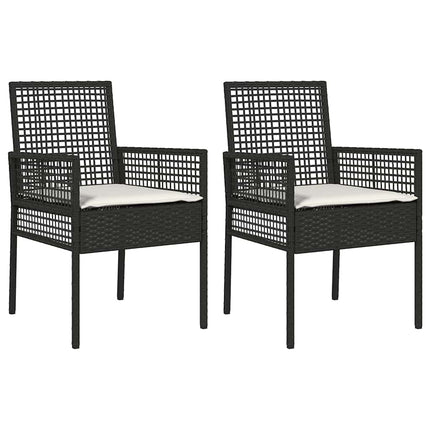 Trädgård Stol 2 pcs Svart 55 x 53 x 85 cm konstrotting