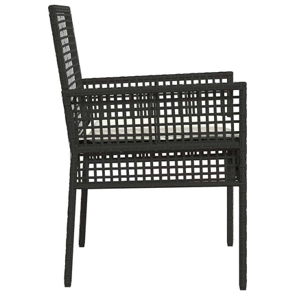 Trädgård Stol 2 pcs Svart 55 x 53 x 85 cm konstrotting