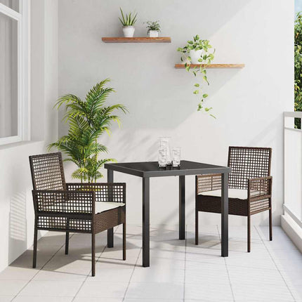 Trädgård Stol med kudde 2 pcs Brun 55 x 53 x 85 cm konstrotting