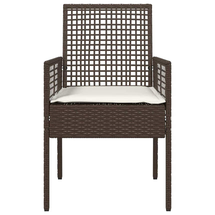 Trädgård Stol med kudde 2 pcs Brun 55 x 53 x 85 cm konstrotting