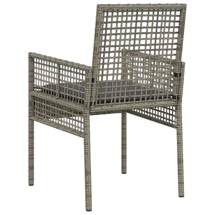 Trädgård Stol med kudde 2 pcs Grå 55 x 53 x 85 cm konstrotting