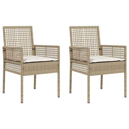 Trädgård Stol 2 pcs Beige 55 x 53 x 85 cm konstrotting