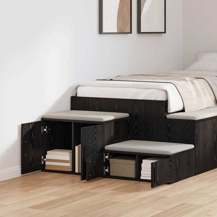 Förvaringsskåp 2 pcs Svart Ek 127 x 41 x 40 cm Konstruerat trä