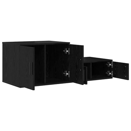 Förvaringsskåp 2 pcs Svart Ek 127 x 41 x 40 cm Konstruerat trä