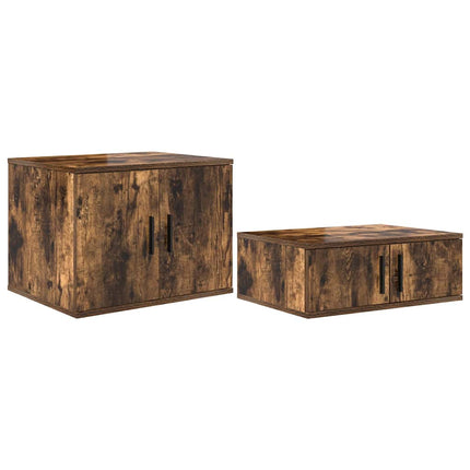 Förvaringsskåp 2 pcs Rökt ek 127 x 41 x 40 cm Konstruerat trä