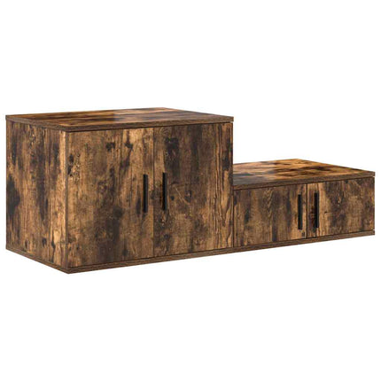 Förvaringsskåp 2 pcs Rökt ek 127 x 41 x 40 cm Konstruerat trä