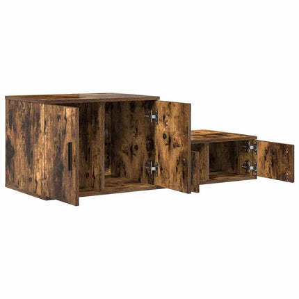 Förvaringsskåp 2 pcs Rökt ek 127 x 41 x 40 cm Konstruerat trä